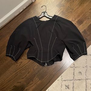 Black quarter sleeve Topshop top. Size 4